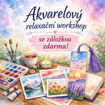 Akvarelový relaxační workshop se záložkou zdarma v Pardubicích (3 hod) ⭐Doporučeno