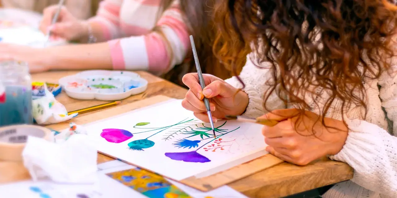 Akvarelový workshop na narozeninové oslavě v Pardubicích
